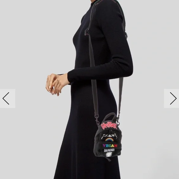 Balenciaga Mini Explorer Backpack Crossbody Black Nylon Patches - Picture 7 of 7